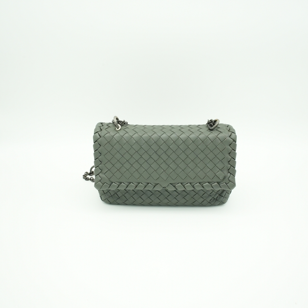 bvttega veneta Olimpia Elegant Gray Woven Chain Bag